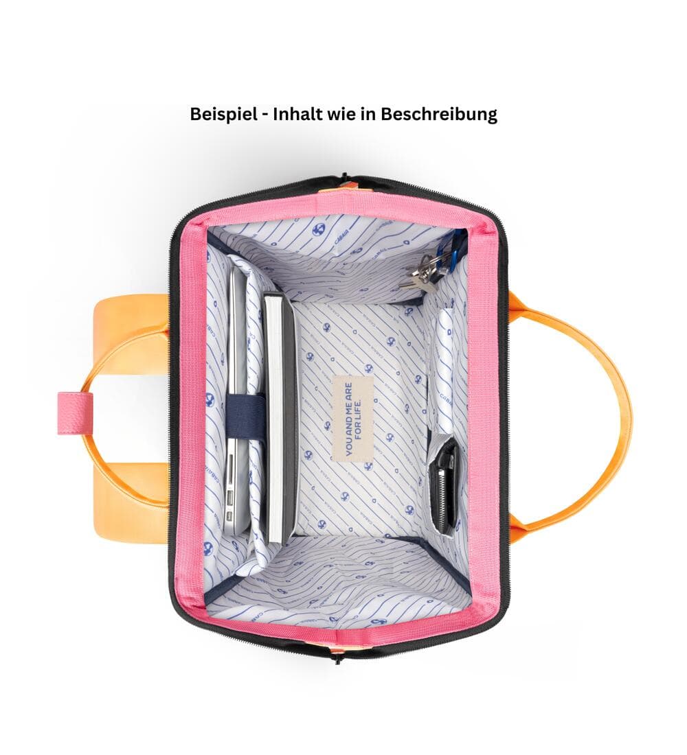 Cabaia Rucksack Adventurer Cabourg Größe L in Rosa/Gelb