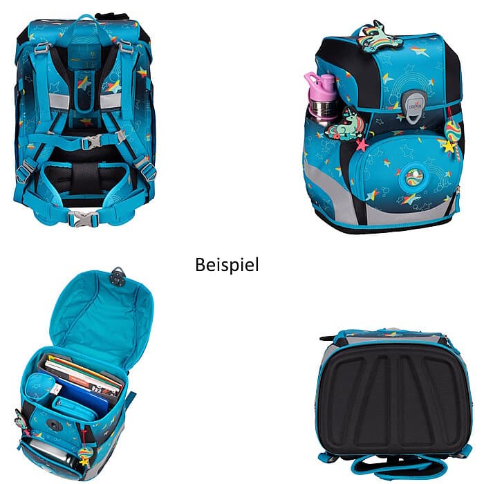 DerDieDas ErgoFlex Tiny LED Rainbow Star Schulranzenset