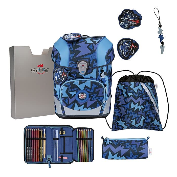 DerDieDas ErgoFlex Tiny Schulranzen Set Dark Dragon 6-teilig