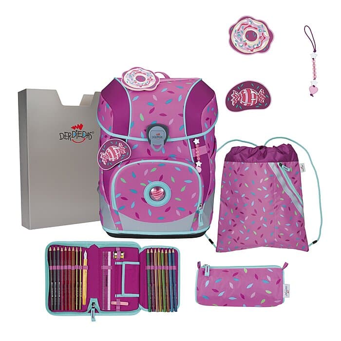 DerDieDas ErgoFlex Tiny Schulranzen Set Sweet Sprinkles 6-teilig