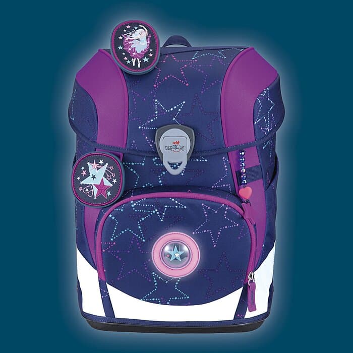 DerDieDas ErgoFlex Tiny LED Schulranzen Set Dancing Star 6-teilig