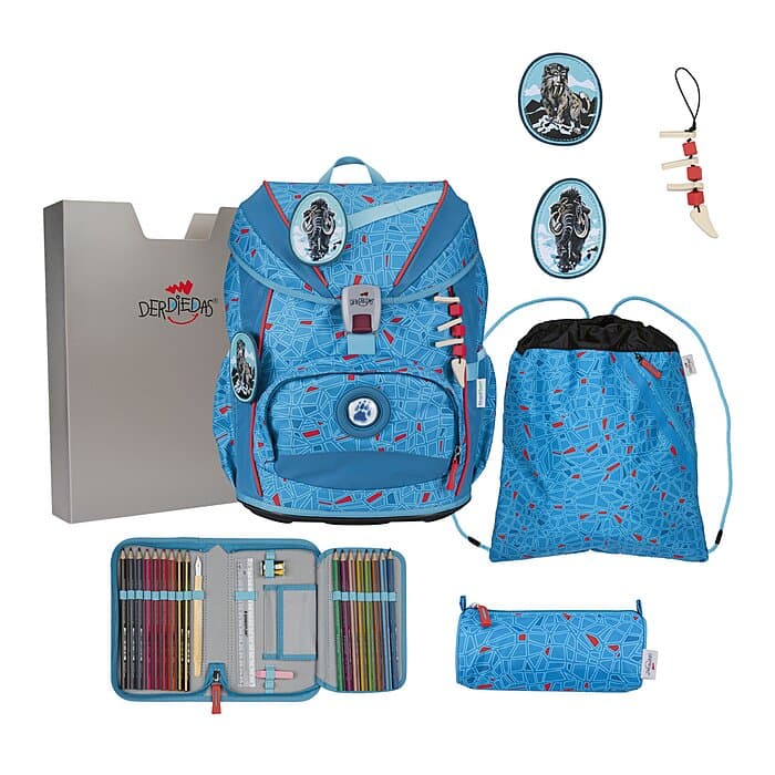 DerDieDas ErgoFlex Light Superflash Schulranzen Set Blue Ice