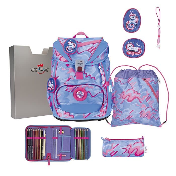 DerDieDas ErgoFlex Light Superflash Schulranzen Set Magic Unicorn