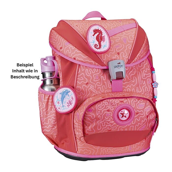 DerDieDas ErgoFlex Light Superflash Schulranzen Set Coral Reef