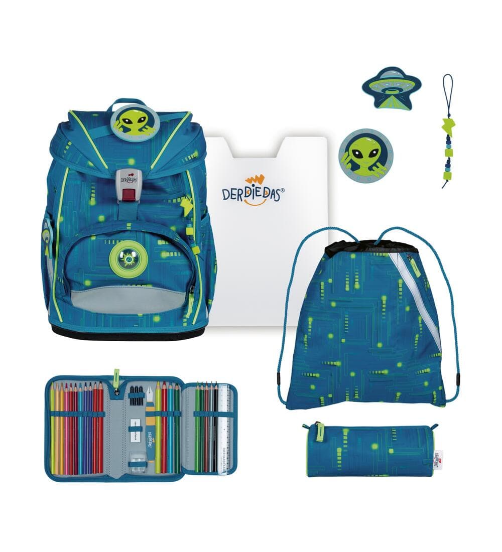 DerDieDas ErgoFlex Light Schulrucksack Set Mission to Mars 6-teilig