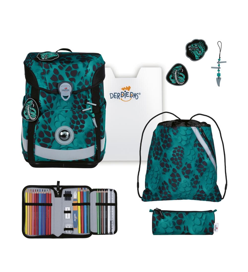DerDieDas ErgoFlex Easy Schulranzen Set Reptile Rush 6-teilig