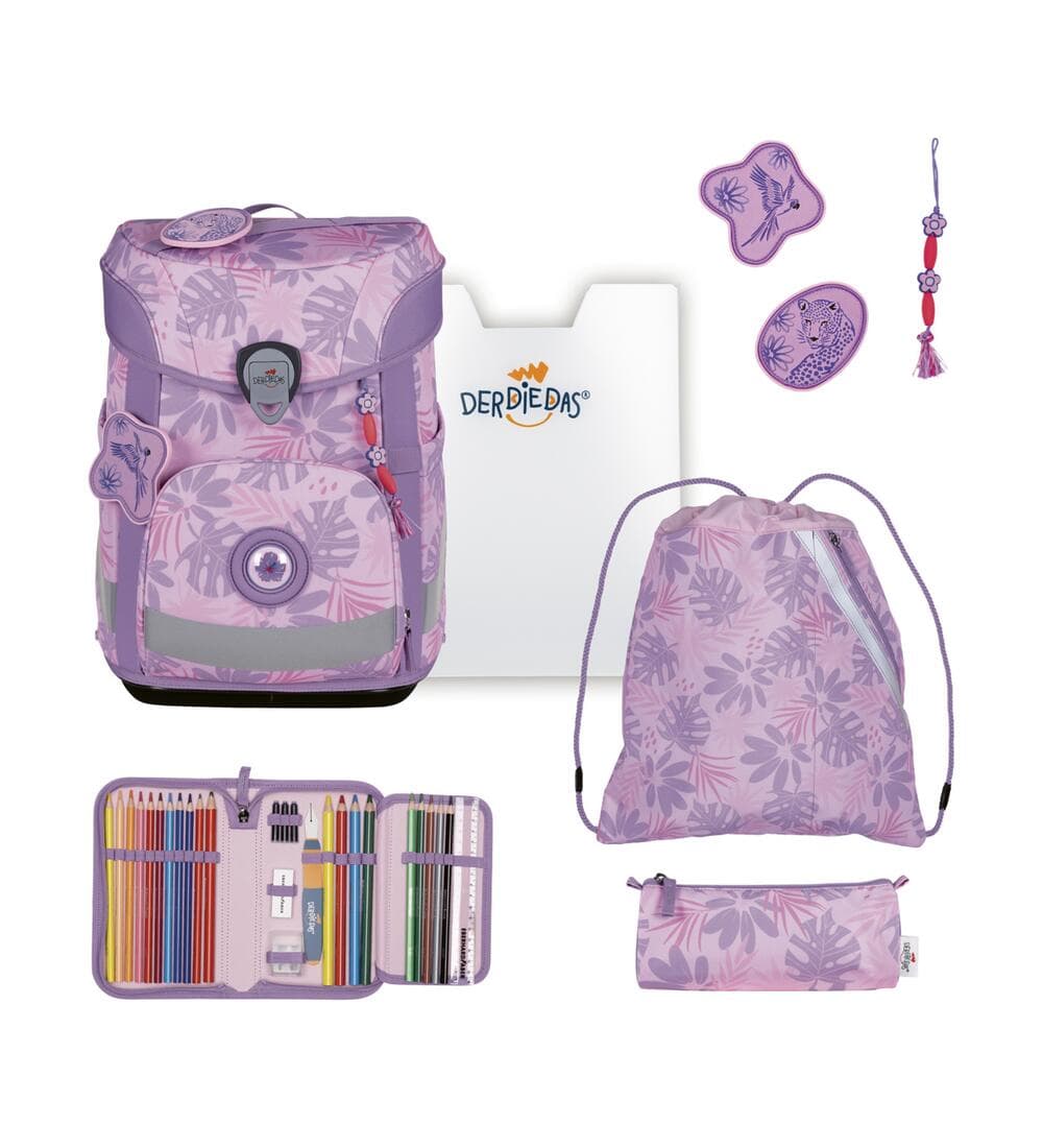 DerDieDas ErgoFlex Easy Schulranzen Set Safari Vibes 6-teilig
