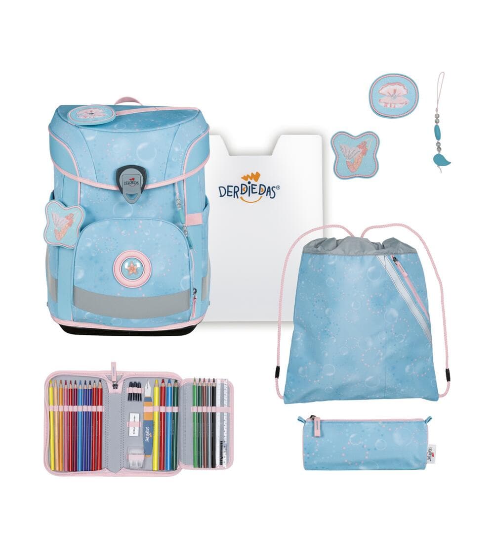 DerDieDas ErgoFlex Easy Schulranzen Set Ocean Pearl 6-teilig