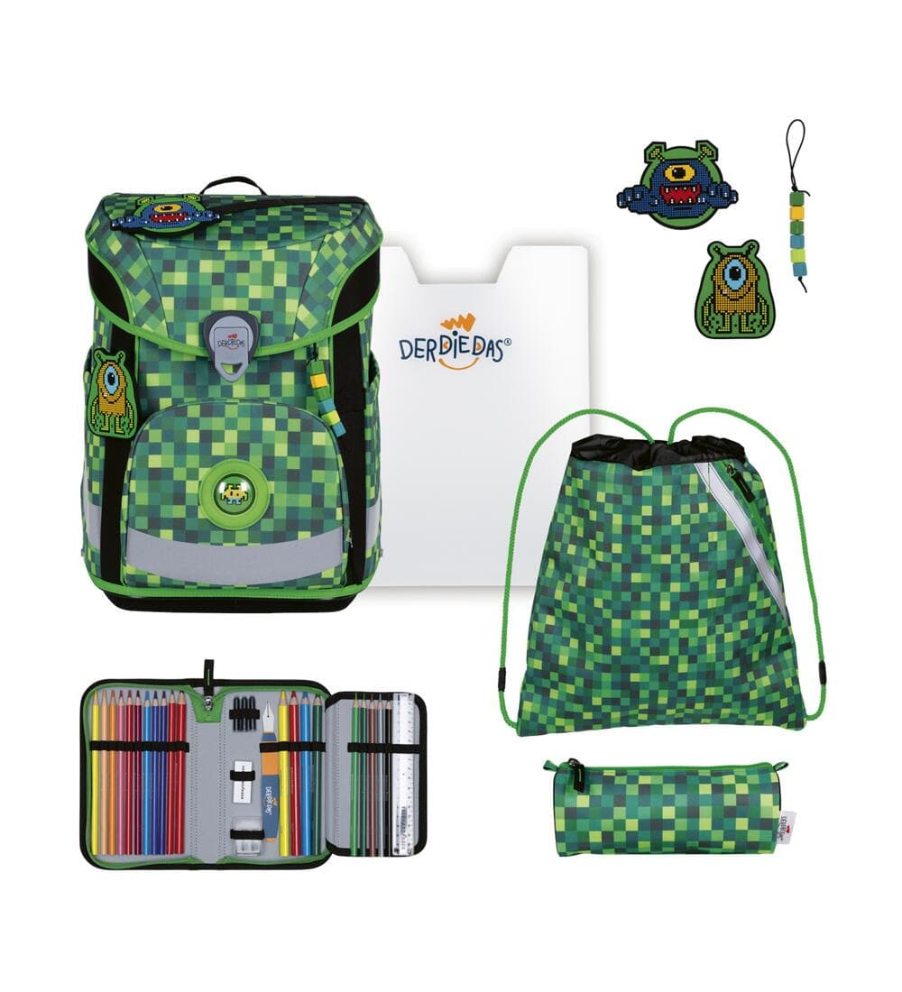 DerDieDas ErgoFlex Easy LED Schulranzen Set Tech Buddies 6-teilig