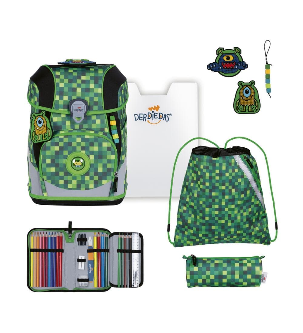 DerDieDas ErgoFlex Tiny LED Schulranzen Set Tech Buddies 6-teilig