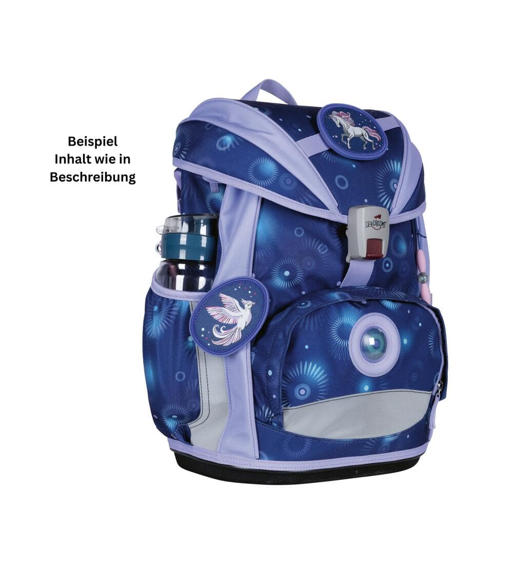 DerDieDas ErgoFlex Light LED Schulrucksack Set Fantasy Spark 6tlg.