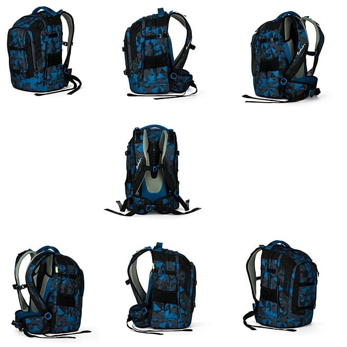 Satch Pack Blue Triangle Schulrucksack Set 4tlg