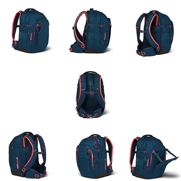 Satch Match Pink Phantom Schulrucksackset 3 teilig