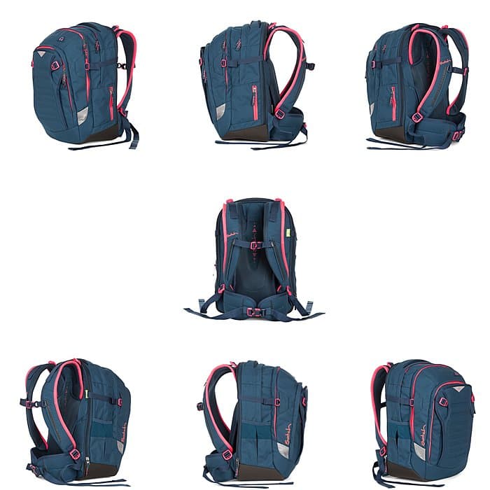 Satch Match Pink Phantom Schulrucksackset 3 teilig