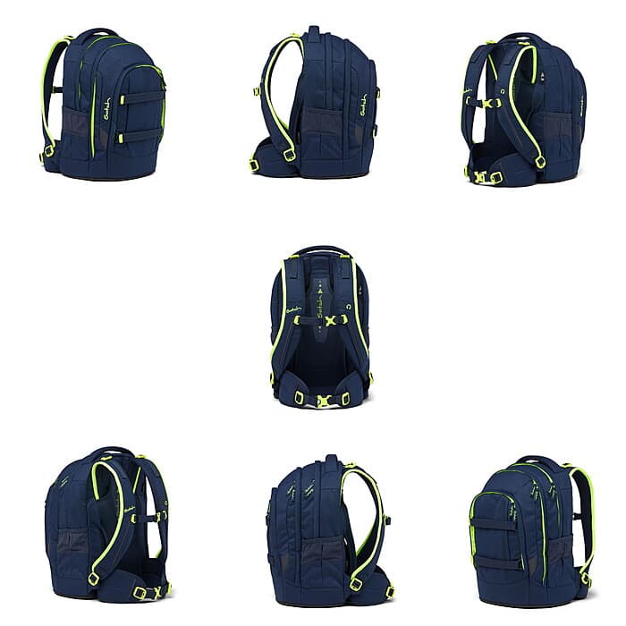 Satch Pack Toxic Yellow 3tlg Schulrucksack-Set