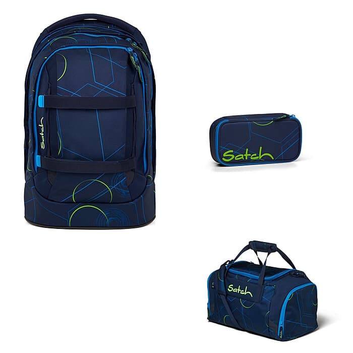 Satch Pack Blue Tech 3tlg Schulrucksack-Set