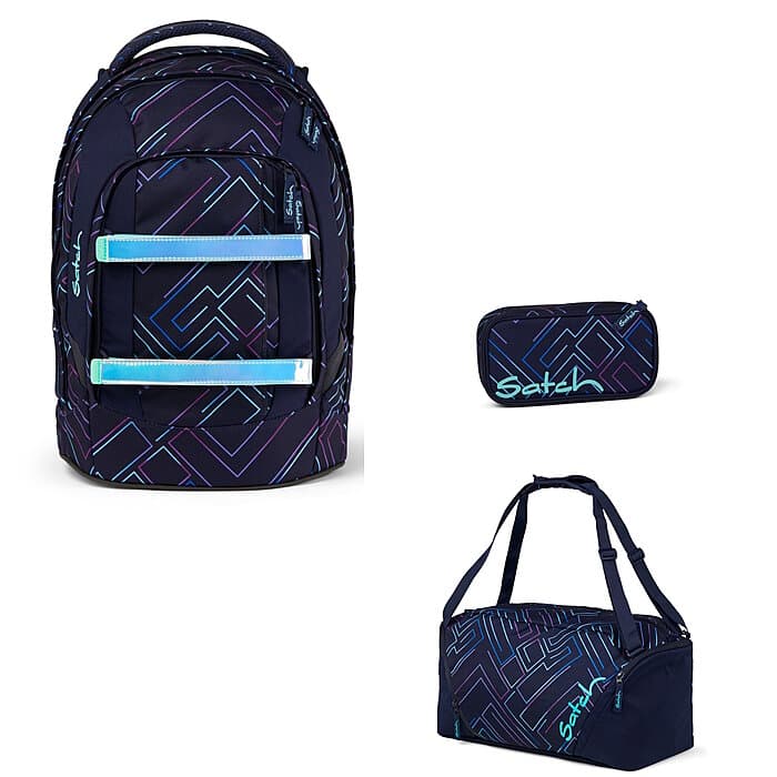 Satch Pack Purple Laser 3tlg Schulrucksack-Set