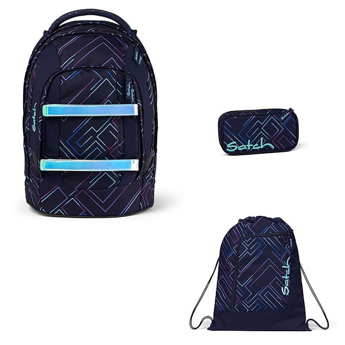 Satch Pack Purple Laser 3tlg Schulrucksack-Set