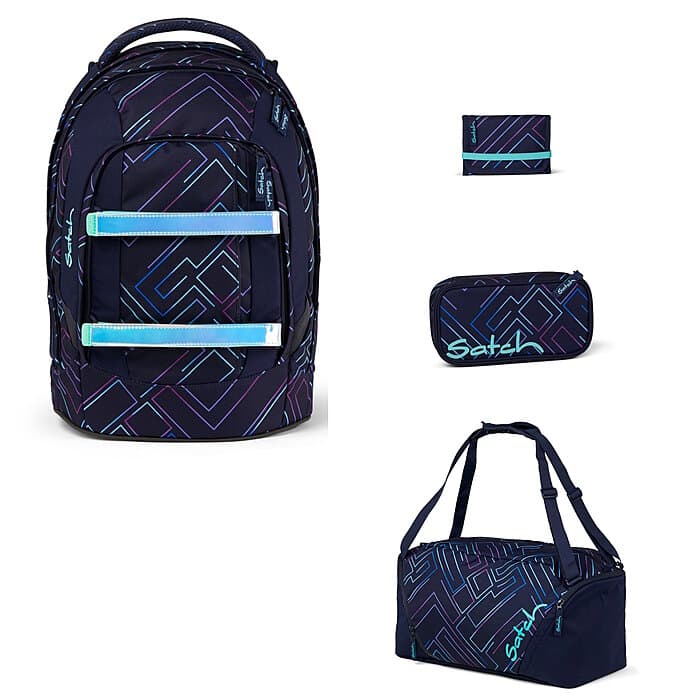 Satch Pack Purple Laser 4tlg Schulrucksack-Set