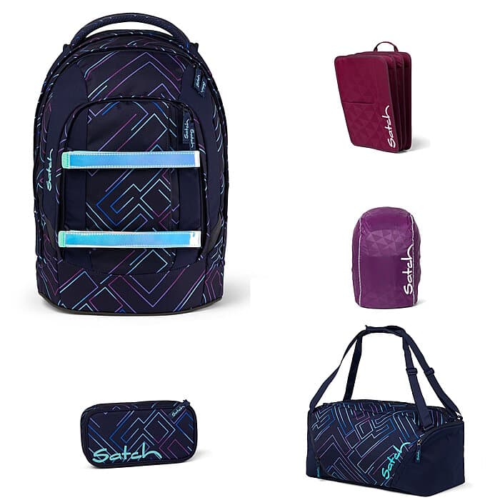 Satch Pack Purple Laser 5tlg Schulrucksack-Set