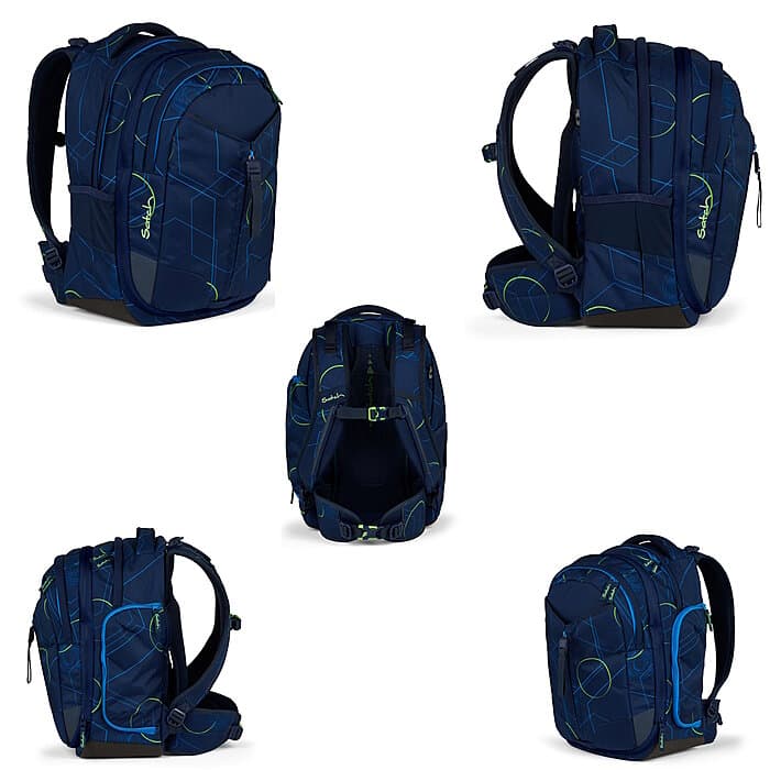 Satch Match Blue Tech 3 tlg Schulrucksack-Set. Schulrucksack-Set