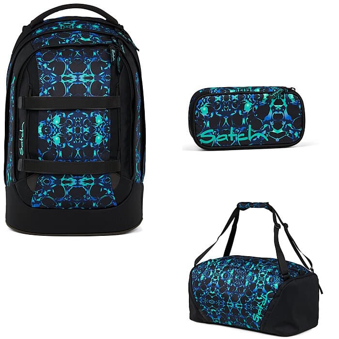 Satch Pack Caleido Blue 3tlg. Schulrucksack-Set