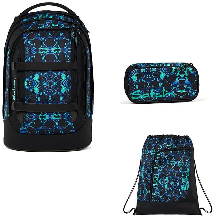 Satch Pack Caleido Blue 3tlg. Schulrucksack-Set