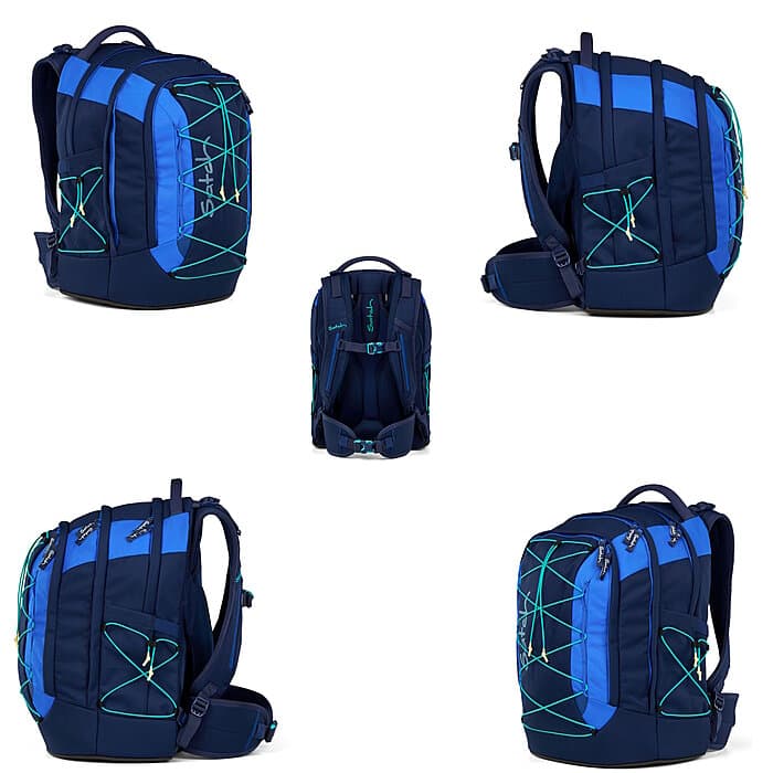 Satch Pack Crossed Blue 3tlg. Schulrucksack-Set