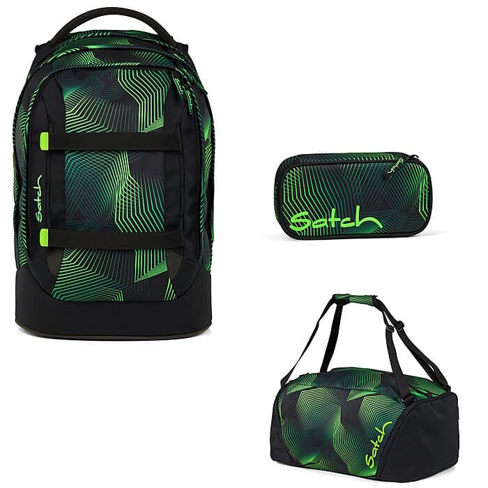 Satch Pack Seismic Green 3tlg. Schulrucksack-Set