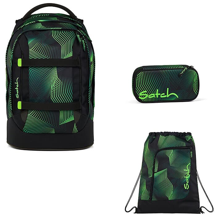 Satch Pack Seismic Green 3tlg. Schulrucksack-Set