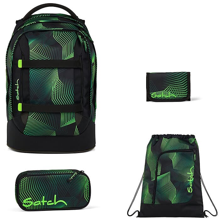 Satch Pack Seismic Green 4tlg. Schulrucksack-Set