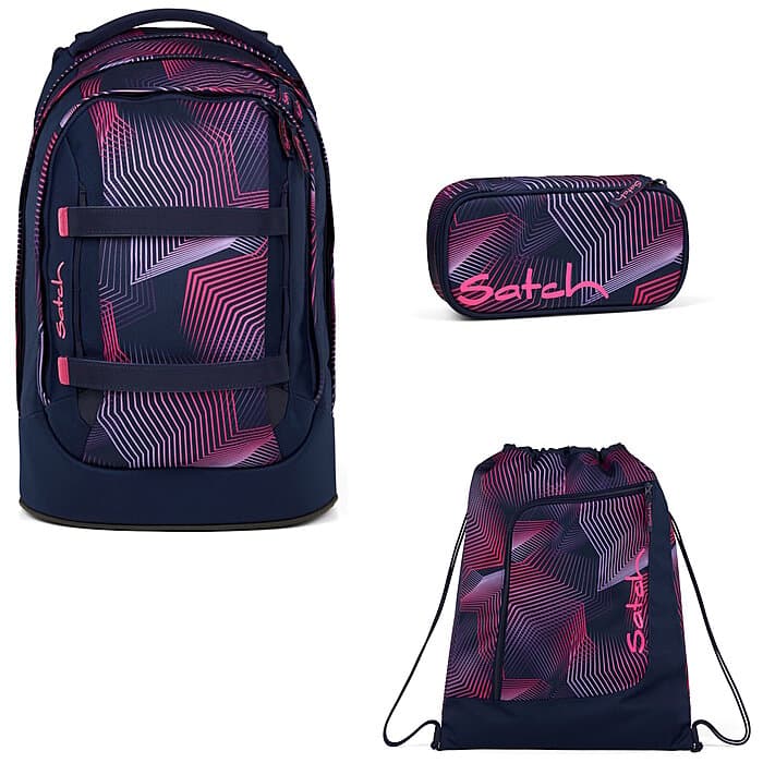 Satch Pack Seismic Pink 3tlg. Schulrucksack-Set