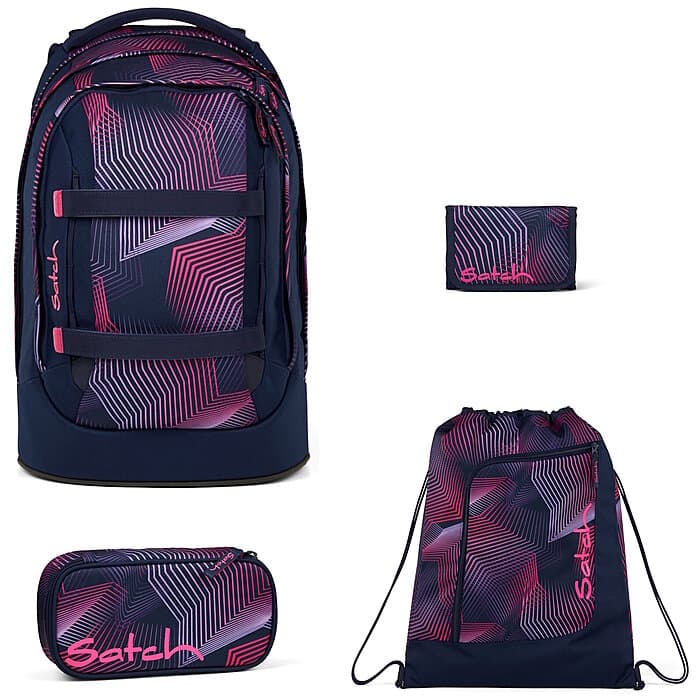 Satch Pack Seismic Pink 4tlg. Schulrucksack-Set