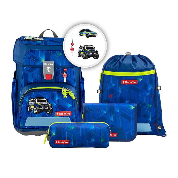 Step by Step Cloud Schulranzen Set Police Truck Charly 5-teilig