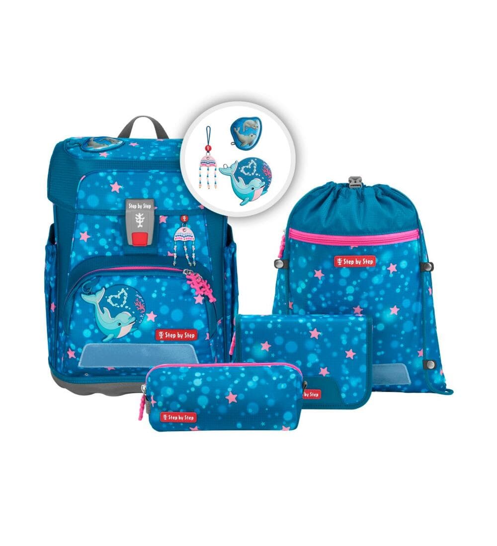 Step by Step Cloud Schulranzen Set Dolphin Azura 5-teilig