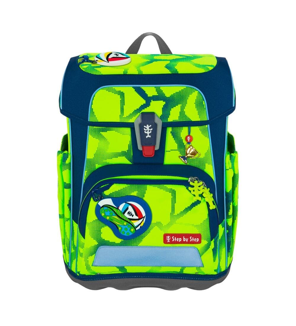 Step by Step Cloud Neon Schulranzen Set Soccer Leo 5-teilig