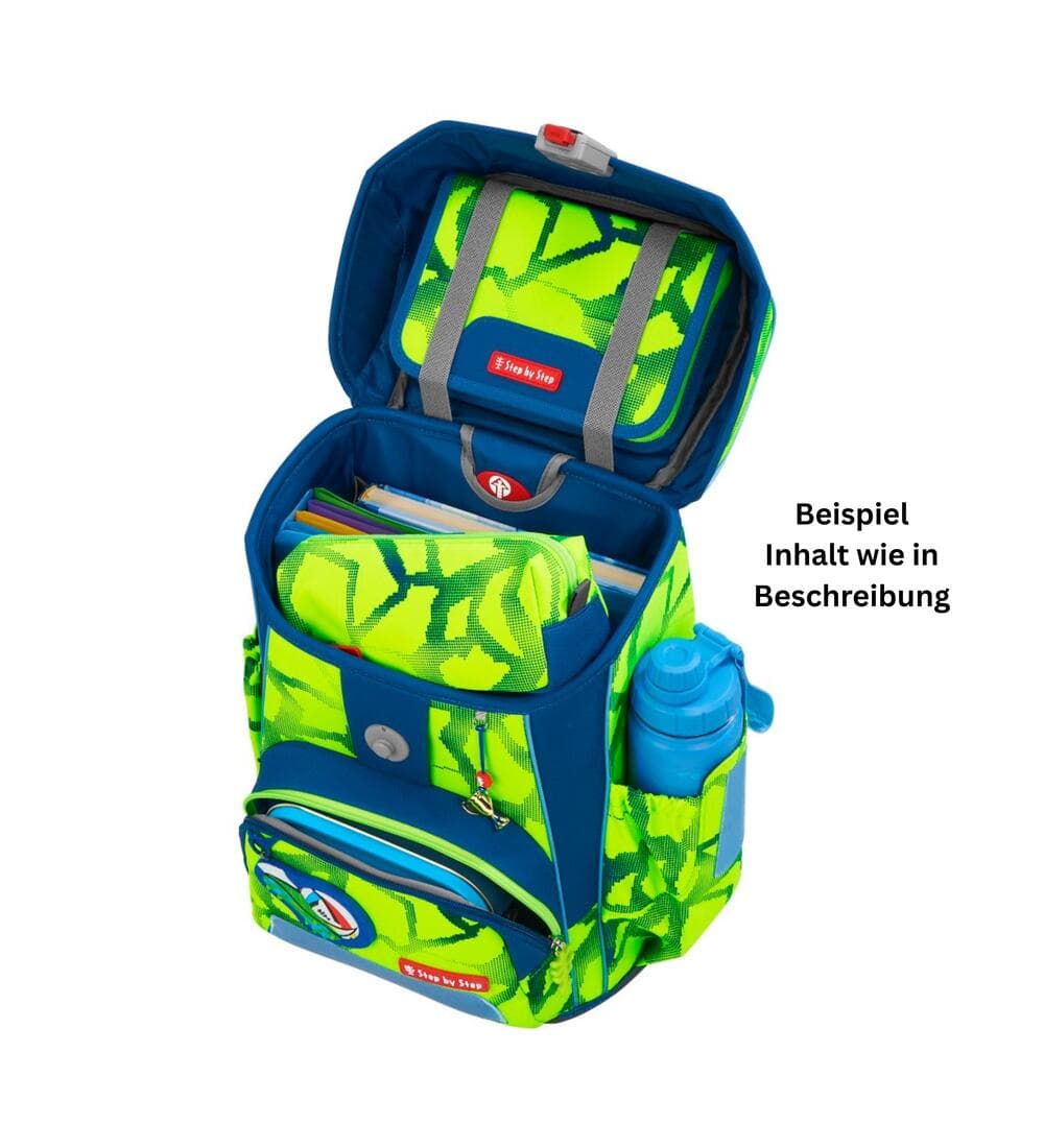 Step by Step Cloud Neon Schulranzen Set Soccer Leo 5-teilig