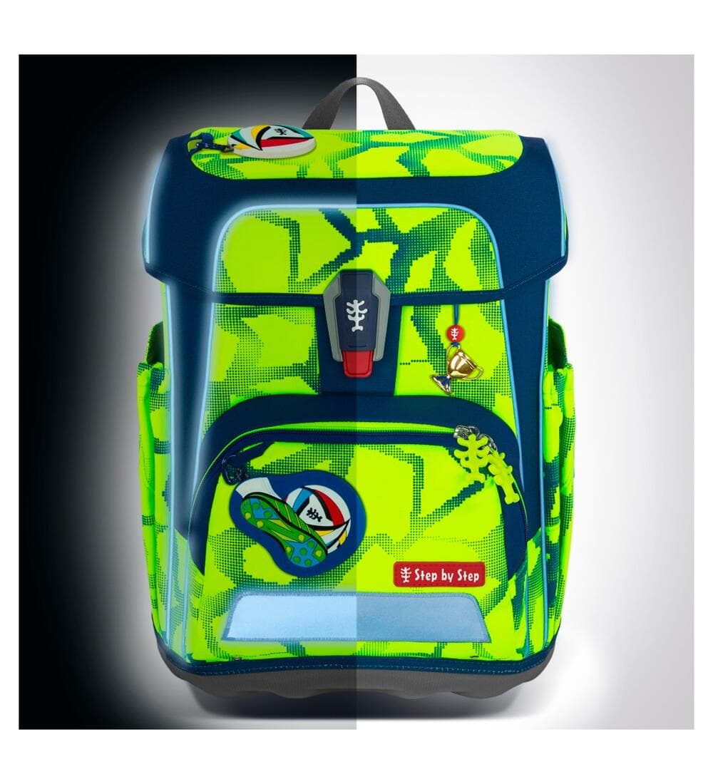 Step by Step Cloud Neon Schulranzen Set Soccer Leo 5-teilig