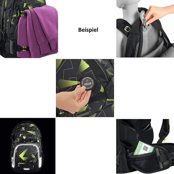 Coocazoo PORTER Lime Flash Schulrucksack
