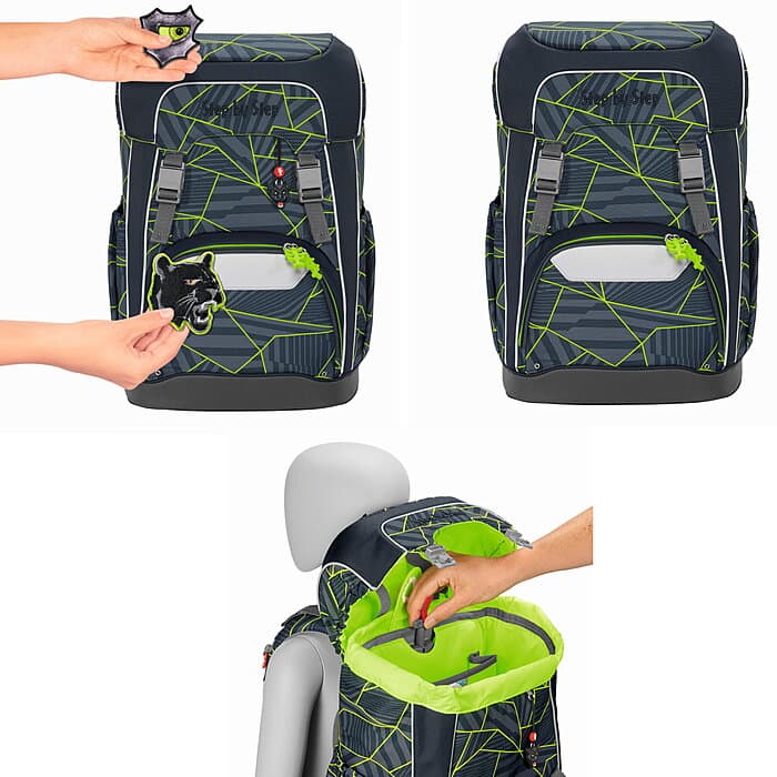 Step by Step GIANT Schulrucksack-Set Dark Cat Chiko, 5-teilig