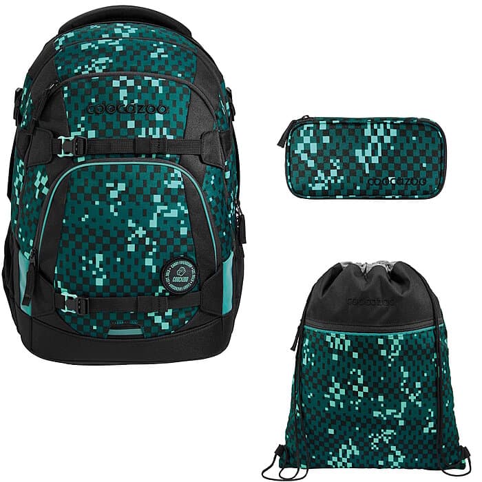 Coocazoo MATE Pixel Blox 3tlg Schulrucksack Set