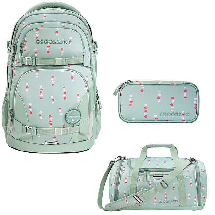 Coocazoo PORTER Dancing Dots 3tlg Schulrucksack Set