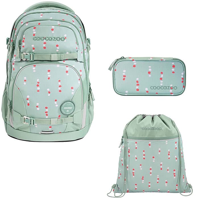 Coocazoo PORTER Dancing Dots 3tlg Schulrucksack Set
