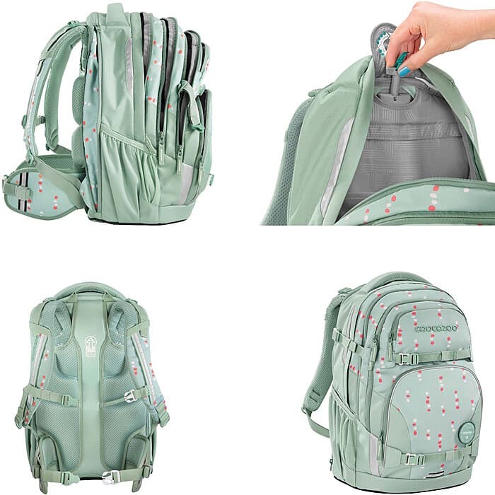 Coocazoo PORTER Dancing Dots 4tlg Schulrucksack Set