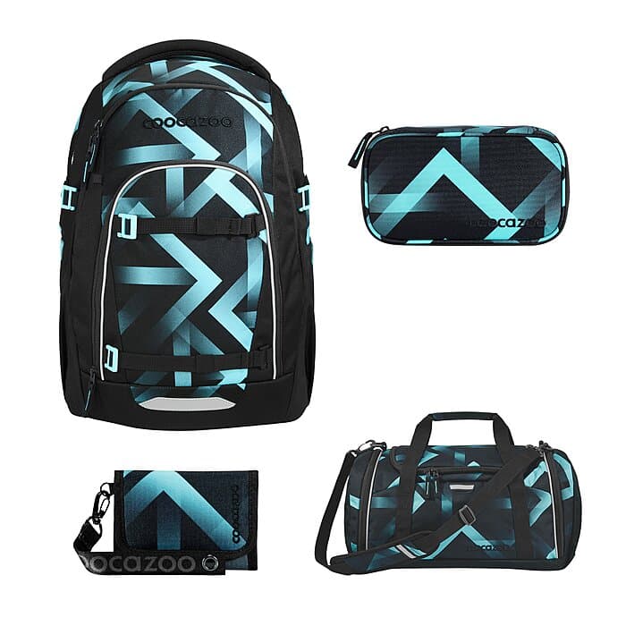 Coocazoo Mate Laser Lights Schulrucksack Set 4tlg