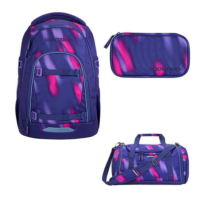 Coocazoo Mate Aurora Glow Schulrucksack Set 3tlg