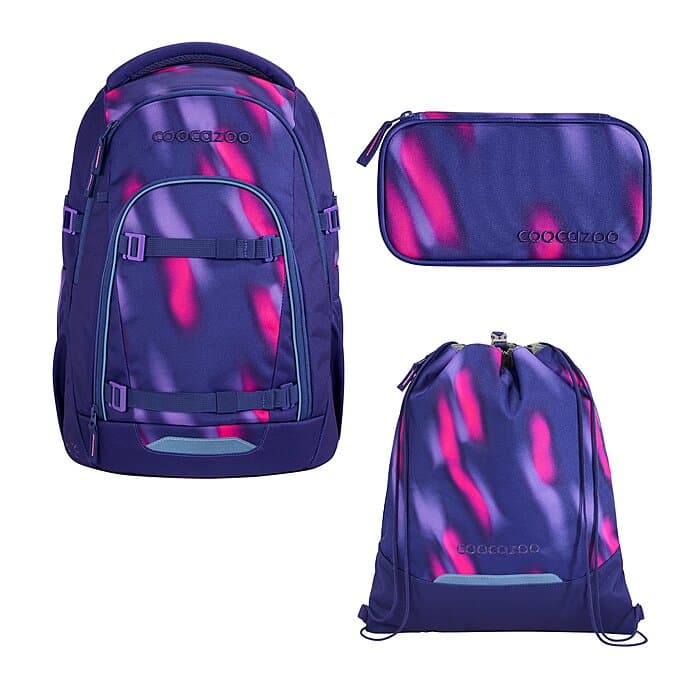 Coocazoo Mate Aurora Glow Schulrucksack Set 3tlg