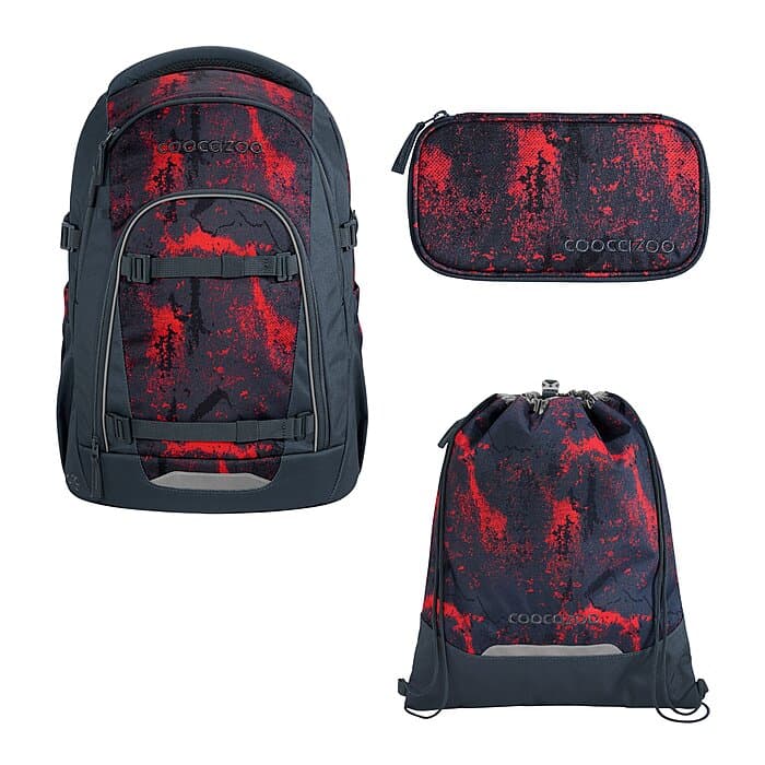 Coocazoo Mate Broken Black Schulrucksack Set 3tlg