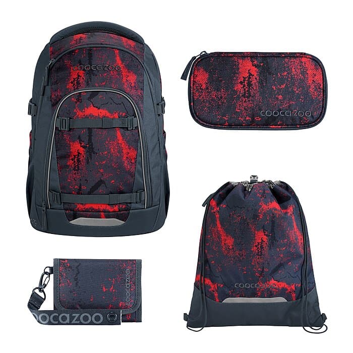 Coocazoo Mate Broken Black Schulrucksack Set 4tlg