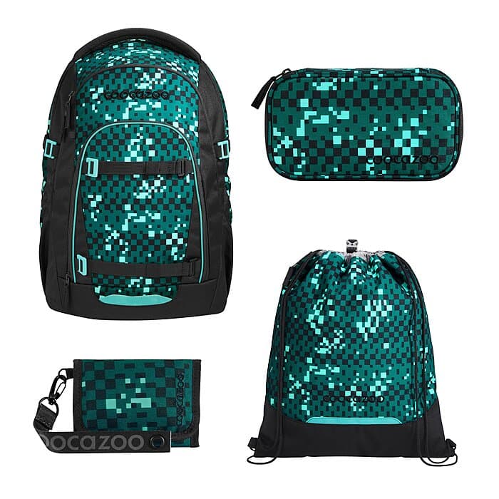 Coocazoo Mate Pixel Blox Schulrucksack Set 4tlg